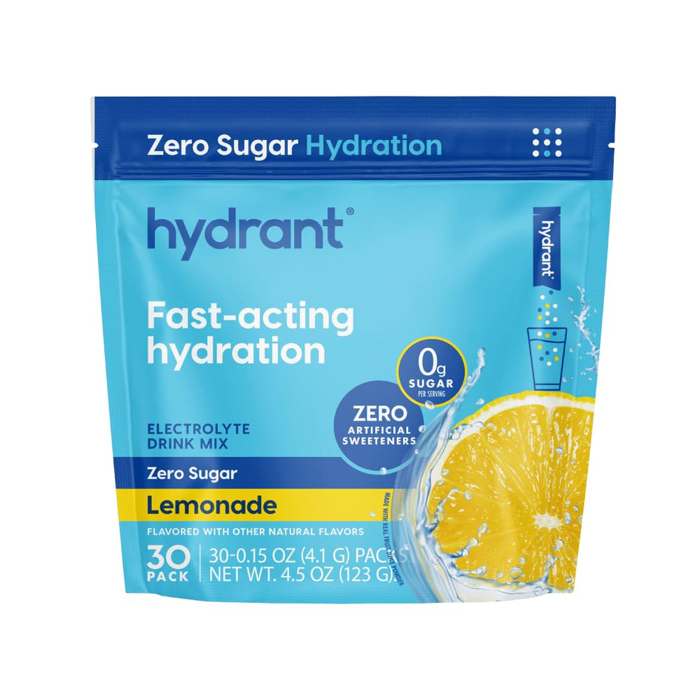 HYDRANT Lemonade stick packet front view for zero sugar hydration on the go