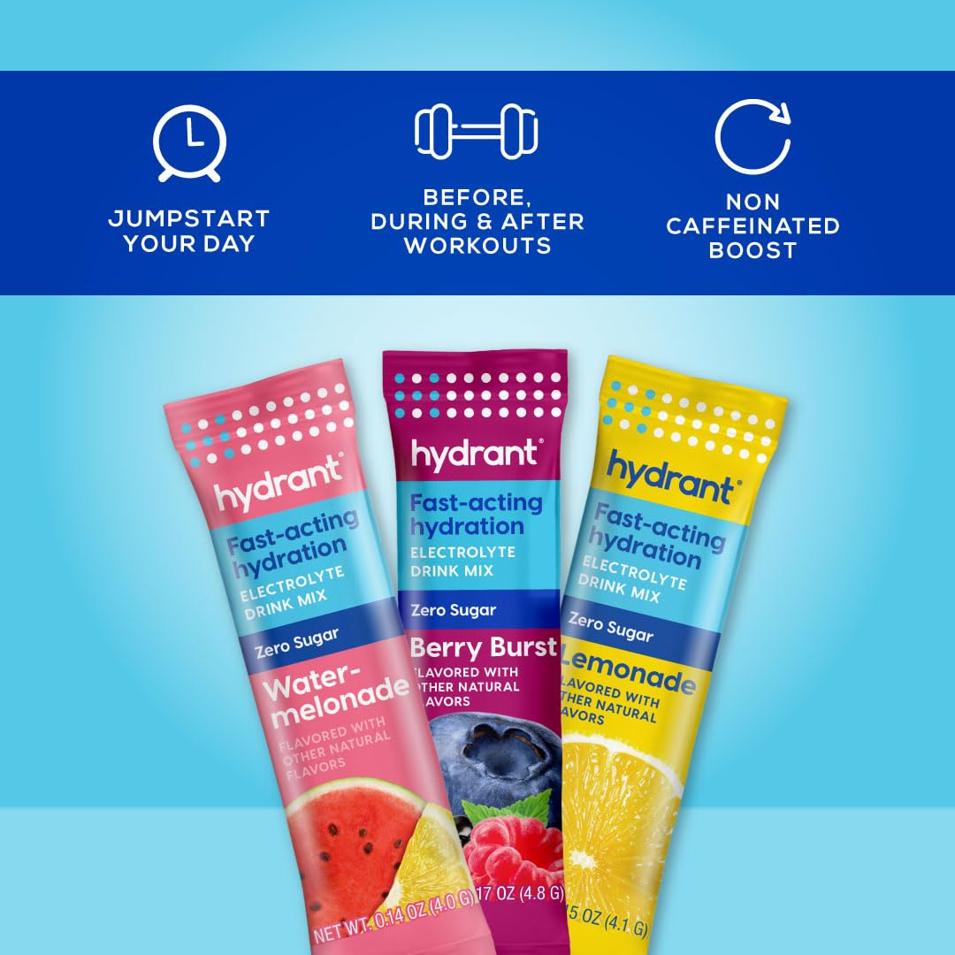 HYDRANT on-the-go hydration sticks fit busy days and travel