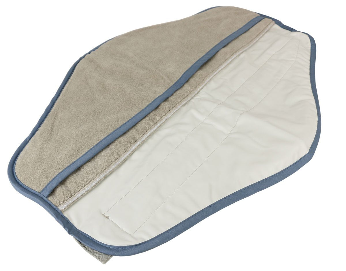 Hydrocollator neck cover front view for soothing moist heat sessions
