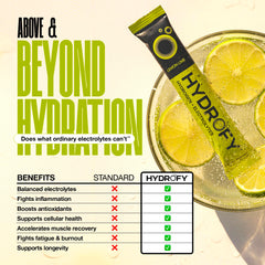 Hydrofy Orange with caffeine hydration packet for an energy lift.