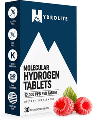 HydroLite Raspberry tablets in a bottle dissolving for refreshing hydration