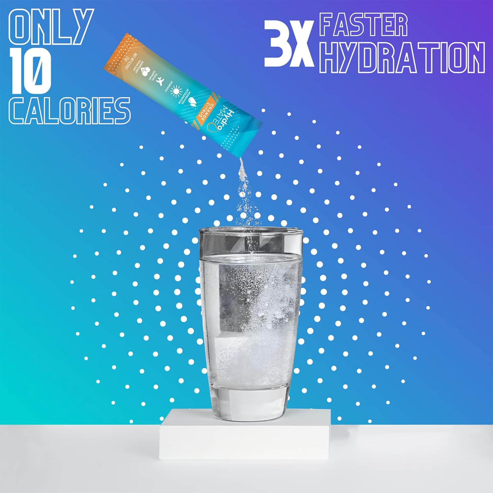 HydroMATE electrolytes thirty-pack convenient hydration at home or gym.
