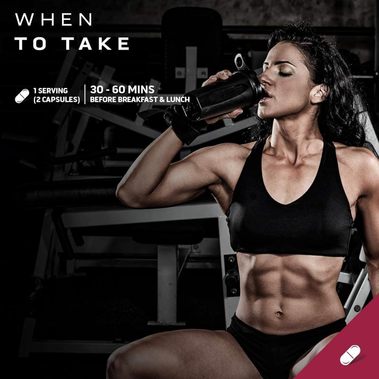 Hydroxycut Hardcore Elite glass of water with capsules nearby