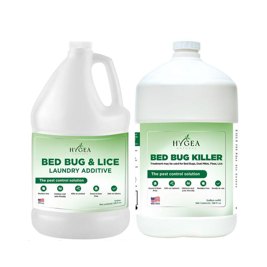 Hygea Natural Bed Bug & Lice Duo Kit bottle pour for easy home use