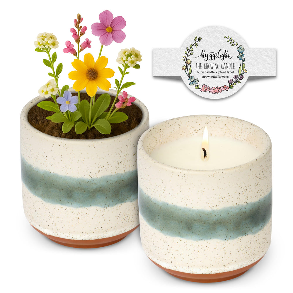 Hyggelight Edith lemongrass candle lit to create fresh ambiance.