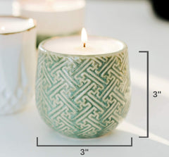 Hyggelight Ida green ceramic container that doubles as planter