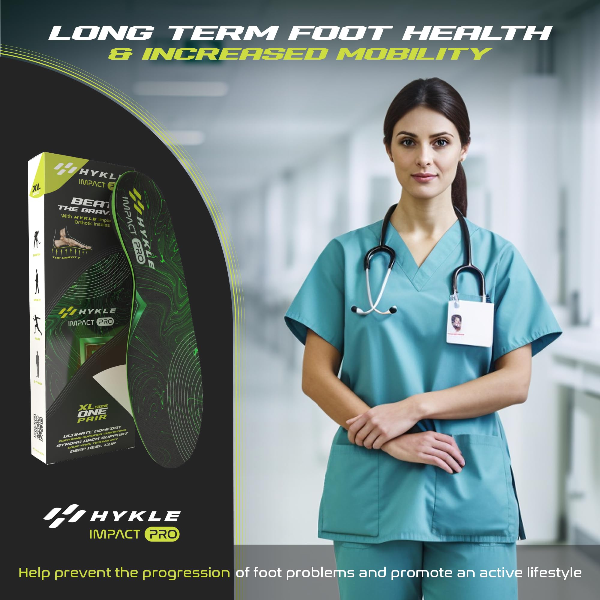 HYKLE work boot friendly insole for long shifts.