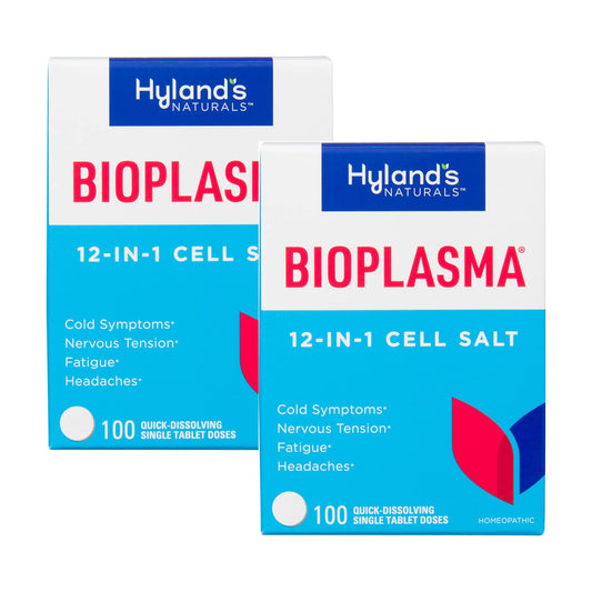 Hyland's Bioplasma tablets pack for daily balance and easy dosing.