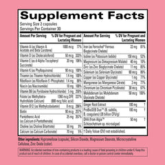 Hyland's Easy Morning Prenatal capsules-closeup highlighting vegan formula and essential nutrients.
