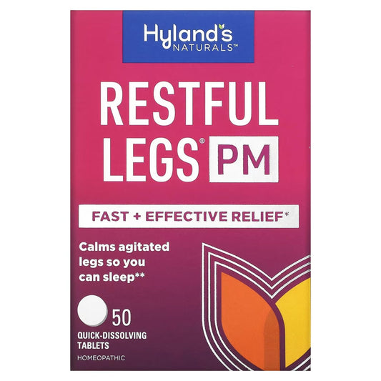Hyland's Restful Legs bottle front for bedtime routine.