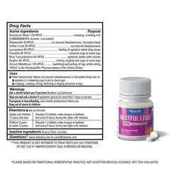 Hyland's Restful Legs PM tablets in blister pack for quick nightly use