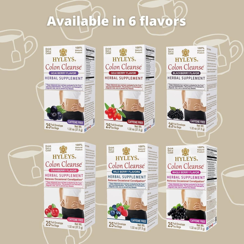 Hyleys Colon Cleanse Acai Berry iconography suggesting digestive balance
