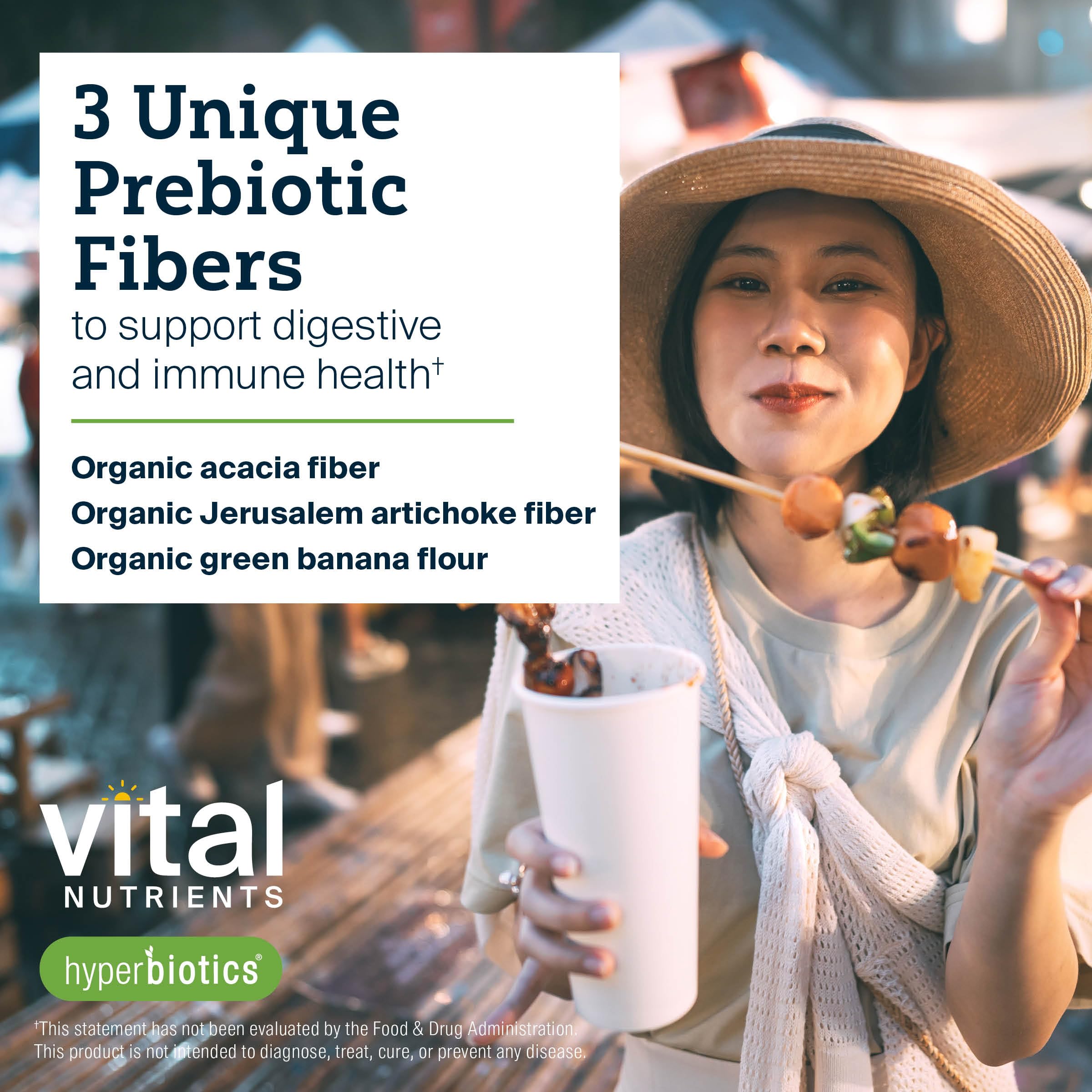 hyperbiotics vital nutrients 54 servings label emphasizes long-term use and consistency.