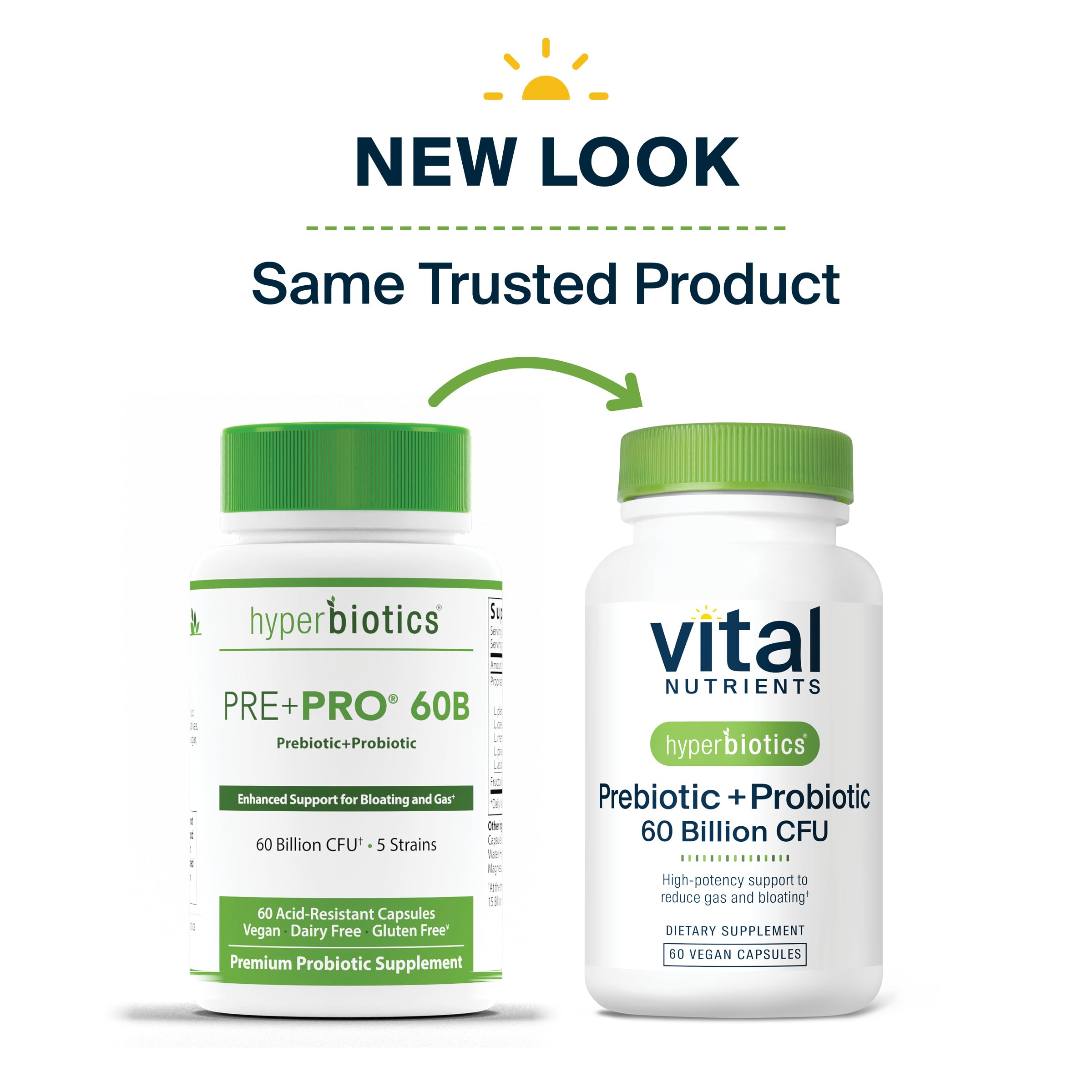 NSF testing badge and Hyperbiotics Vital Nutrients package.