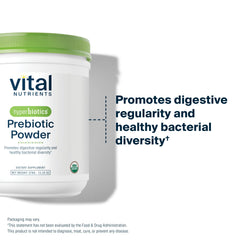 hyperbiotics vital nutrients organic powder ingredients panel highlights vegan non-GMO formula.