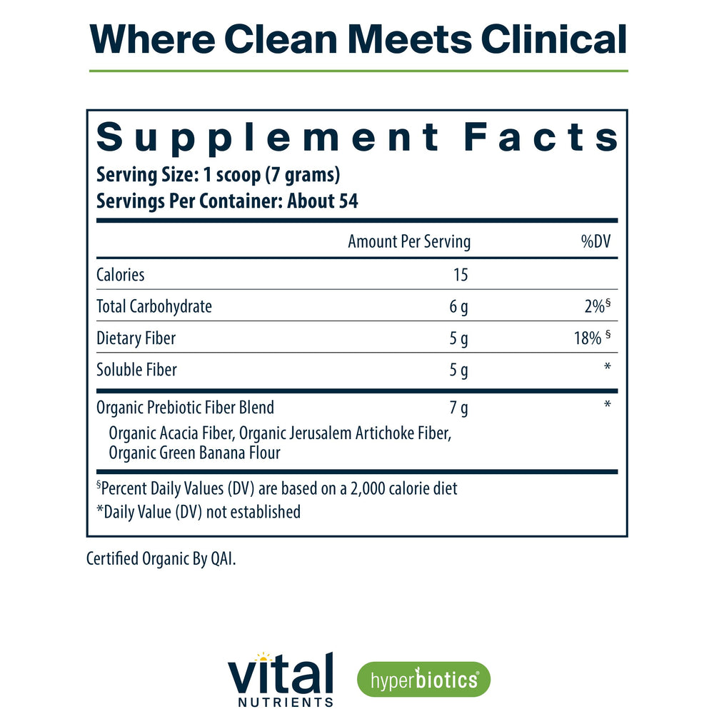 hyperbiotics vital nutrients scoop image demonstrates easy mixing in water or smoothies for daily fiber.