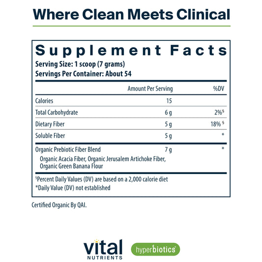 hyperbiotics vital nutrients scoop image demonstrates easy mixing in water or smoothies for daily fiber.