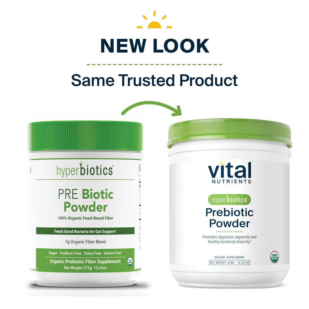 hyperbiotics vital nutrients packaging with label highlighting fiber for daily wellness.