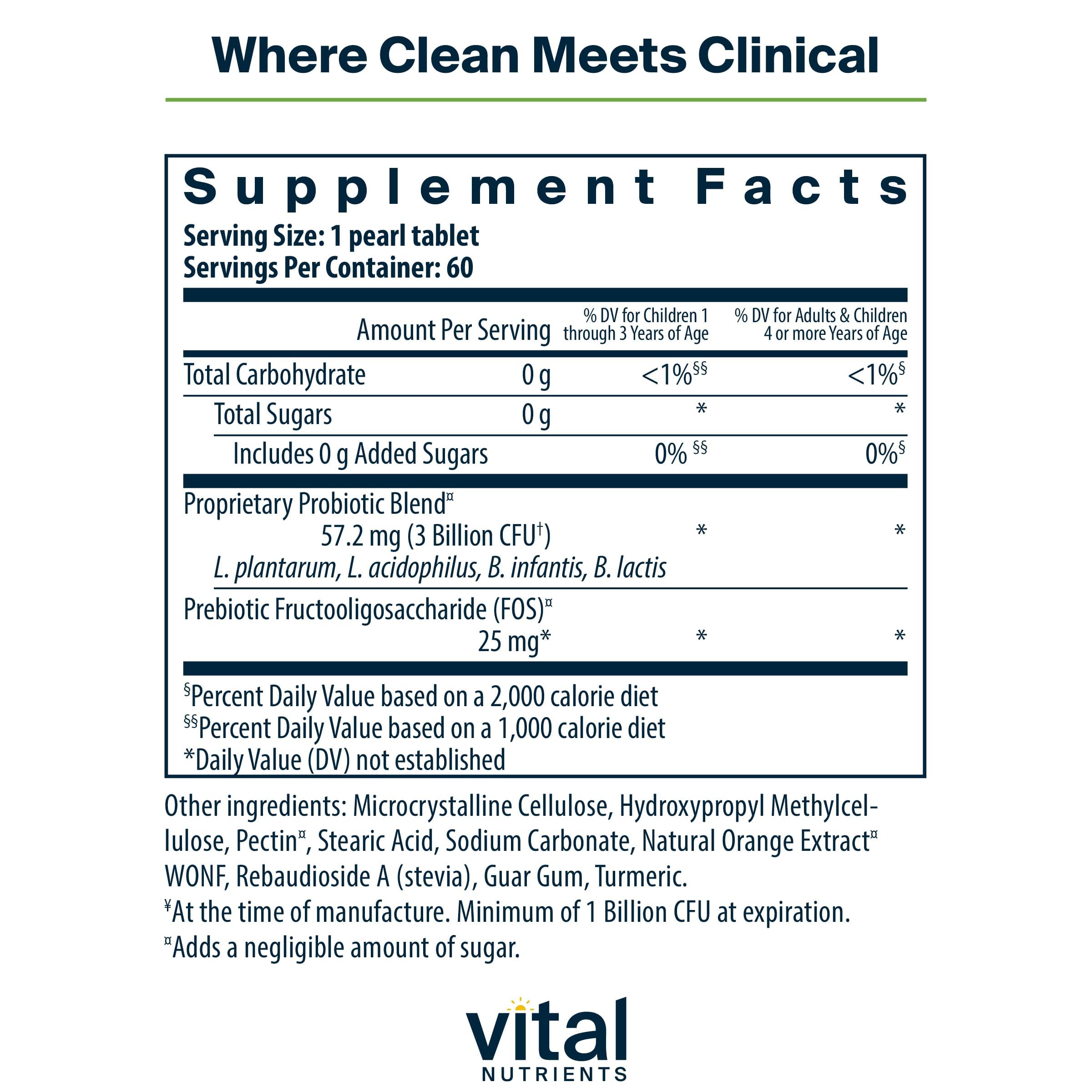 Hyperbiotics Vital Nutrients Pro Kids chewables close-up highlighting bite-sized easy-to-take pearls