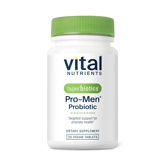Hyperbiotics Vital Nutrients Pro Men Probiotics bottle for daily gut support.