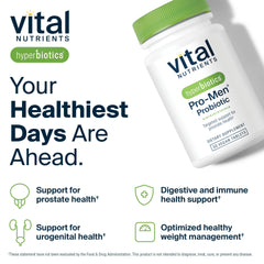 Hyperbiotics Vital Nutrients Pro Men Probiotics supports digestive balance and immunity.