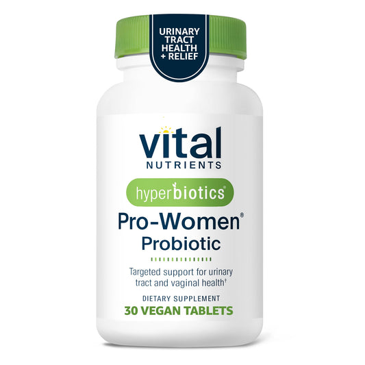 Hyperbiotics Vital Nutrients Pro Women bottle front promoting daily health support