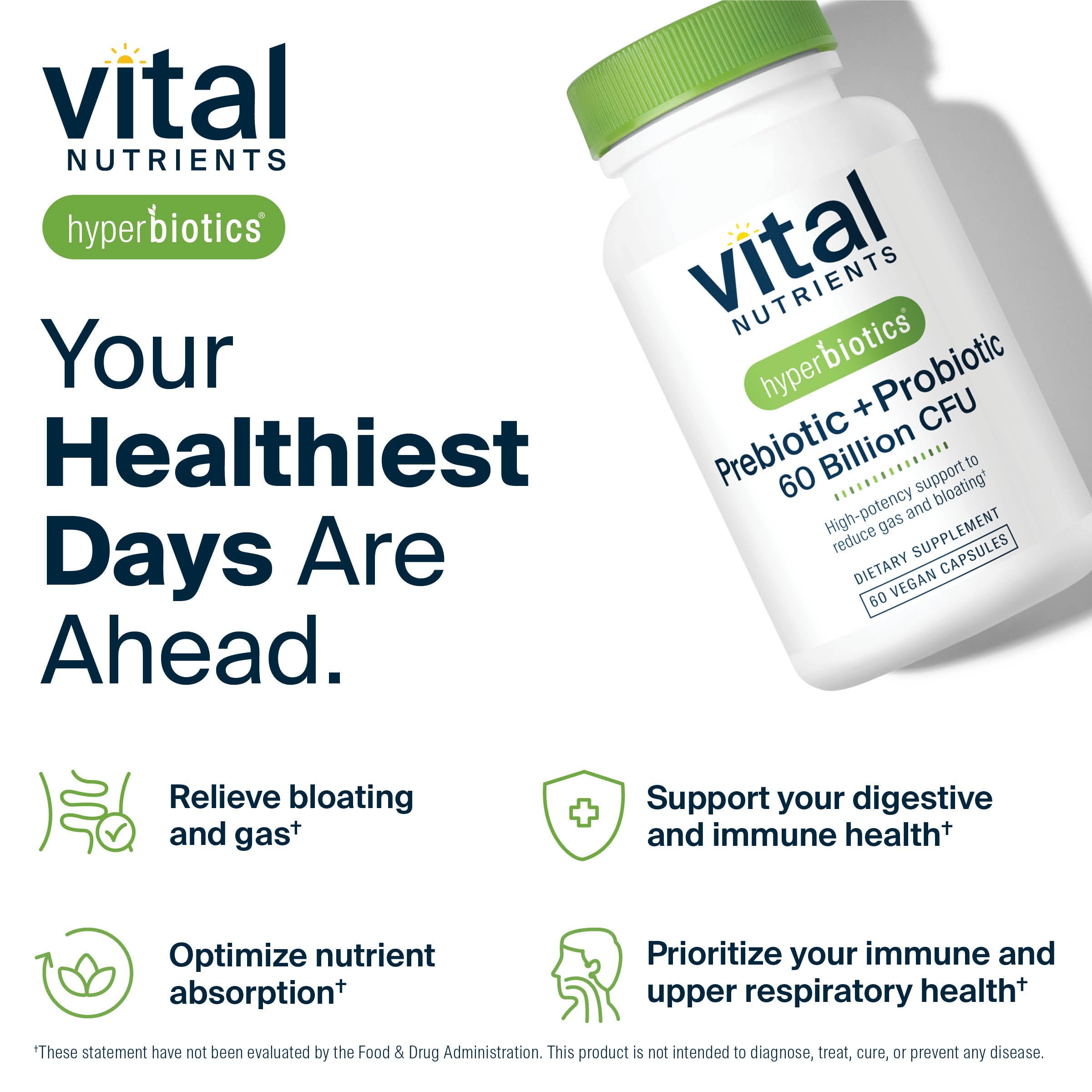 Hyperbiotics Vital Nutrients vegan capsules in bottle.