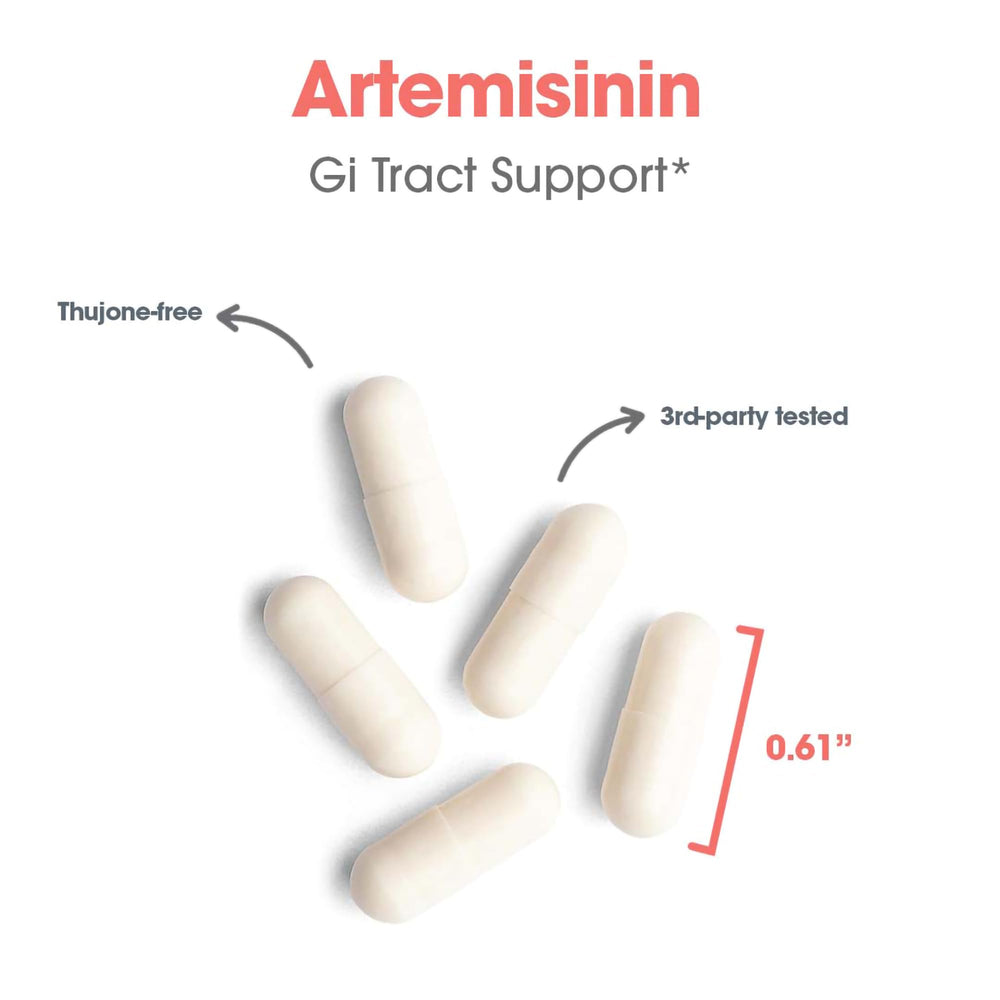 Hypoallergenic vegetarian Artemisinin packaging conveys safe option.