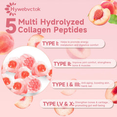 Hywebvctok bottle featuring peach flavor illustration for tasty daily use.