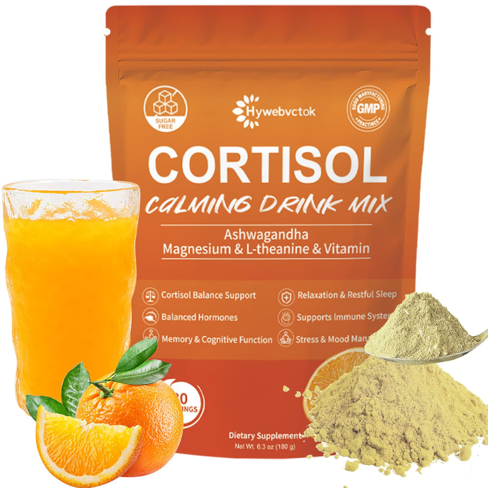 Hywebvctok cortisol drink powder with scoop for easy daily use