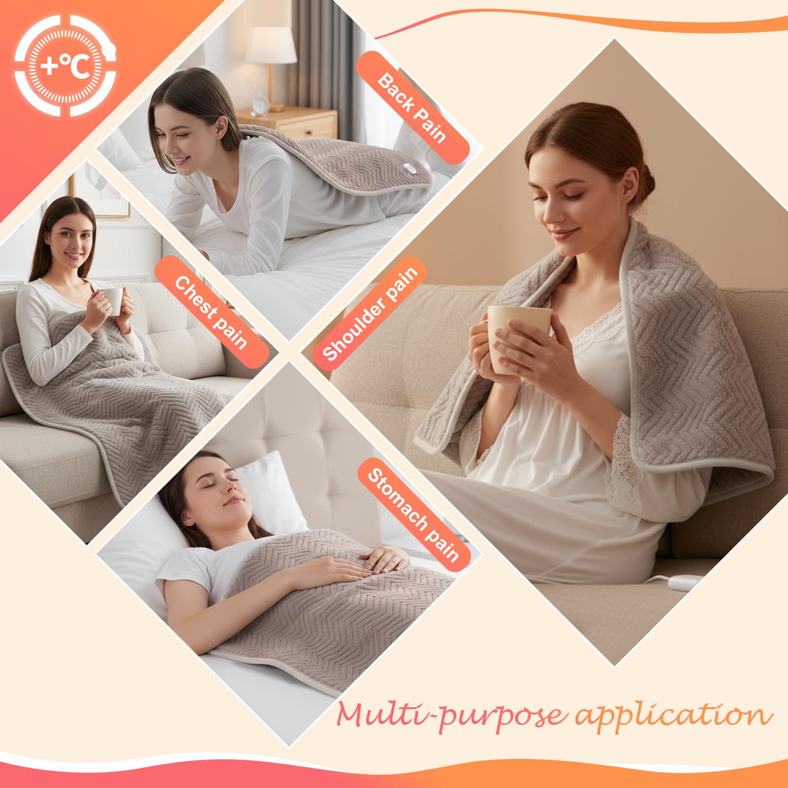 hYwecy extra-large heating pad for shoulders provides soothing heat during daily routines