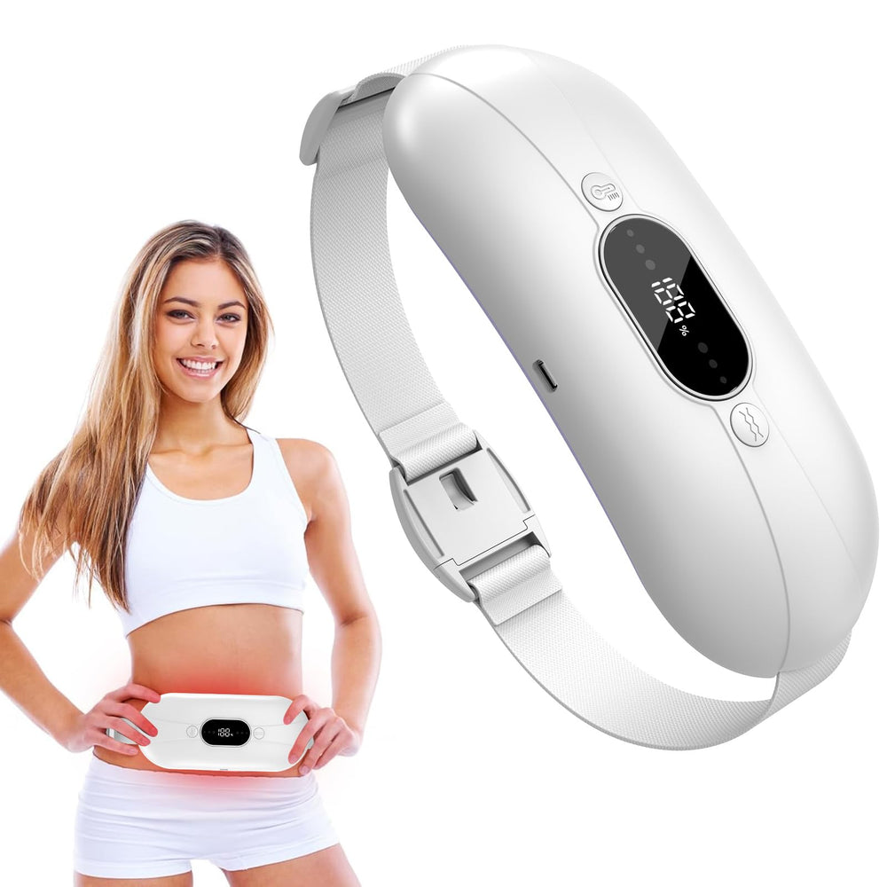 HZD portable cordless heating pad for cramps, on-the-go relief.