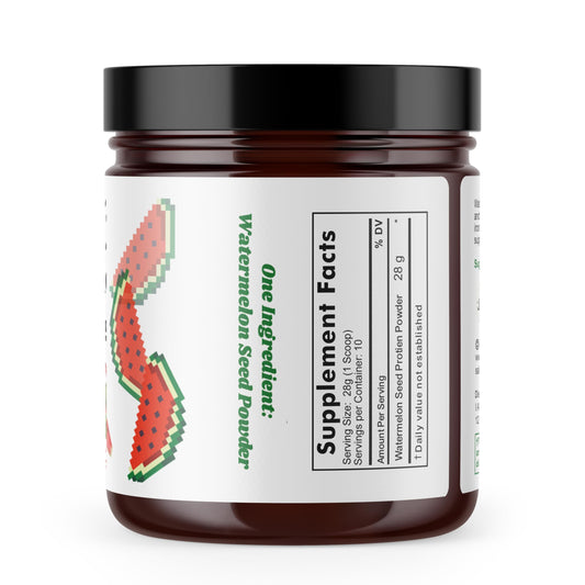 I Am Joy co Watermelon Seed Protein Powder pour demonstrates quick, plant-based mixing into drinks