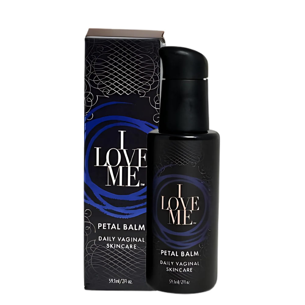 I LOVE ME Petal Balm tube closeup for external vulvar hydration.