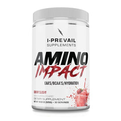 I-Prevail Amino Impact bottle pouring for workout hydration and recovery