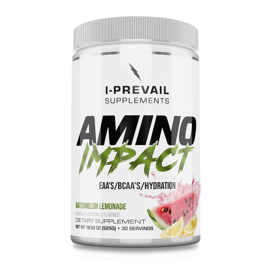 I-Prevail Amino Impact bottle in Watermelon Lemonade flavor for on-the-go hydration