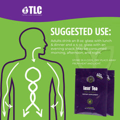 IASO Brewed Tea Original ingredients include Senna, Papaya, Chamomile for wellness.