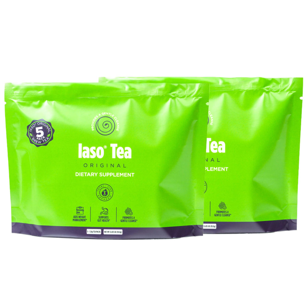 IASO Brewed Tea Original packaging view, convenient sachets for daily wellness.