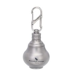 iBasingo titanium mini pill bottle on a keychain for quick access
