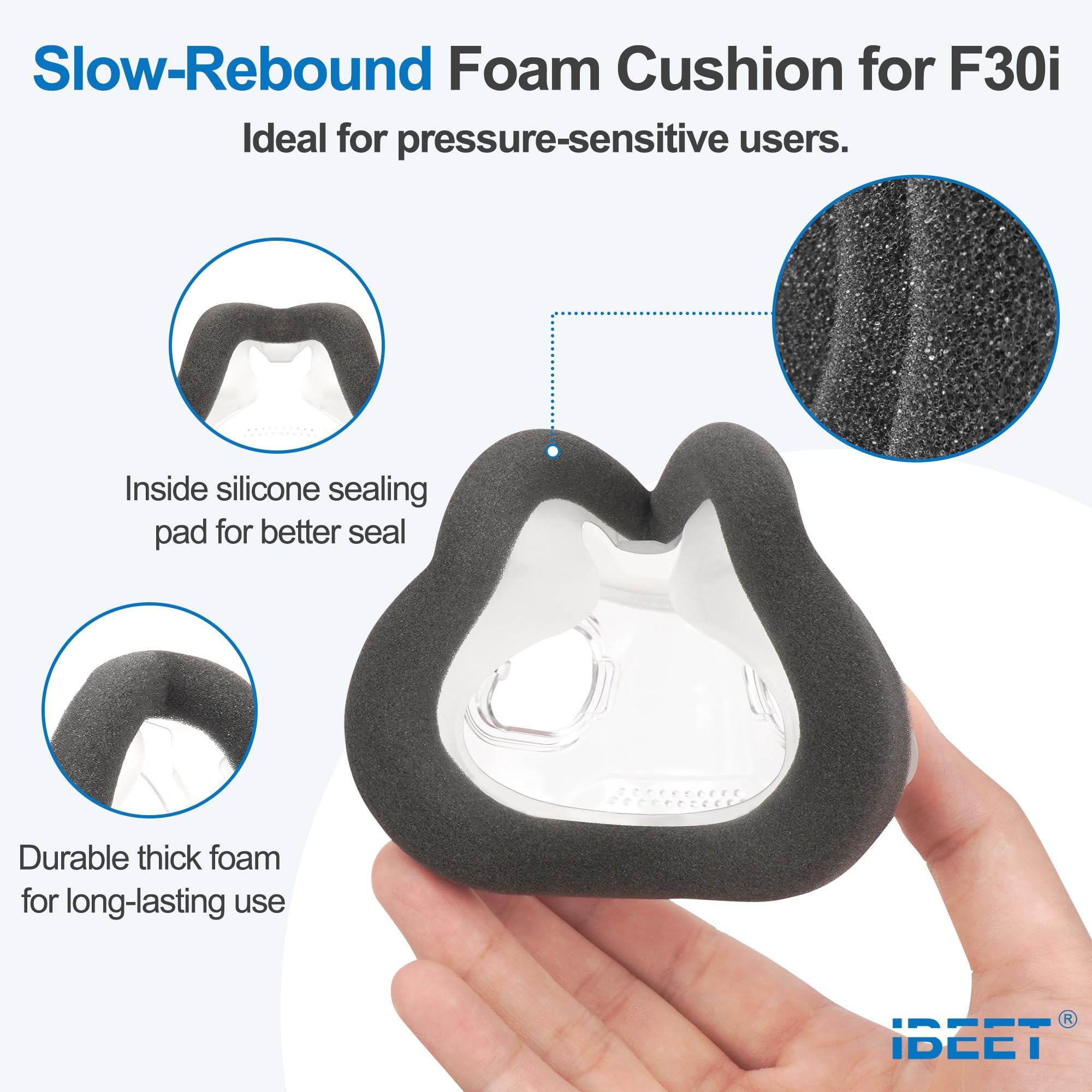 Close-up of foam detail from the IBEET cushion encouraging even pressure distribution.