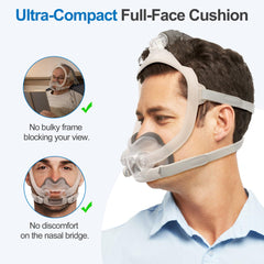 Open-design IBEET cushion showing improved airflow around nose and mouth area