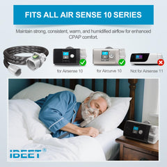 IBEET AirSense 10 tubing highlighting temperature regulation for consistent airflow.