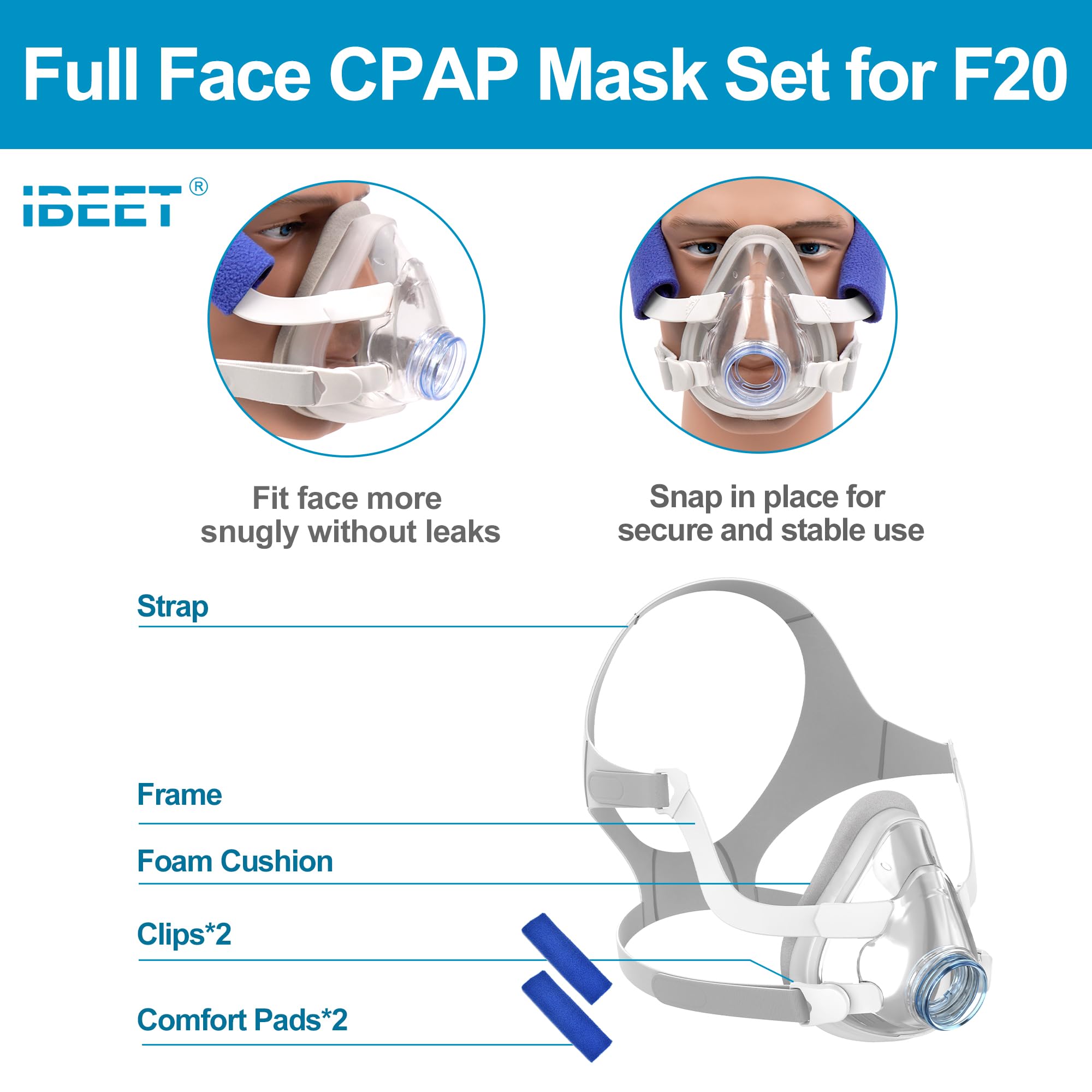 IBEET AirTouch F20 Large comfort cushion with breathable support.