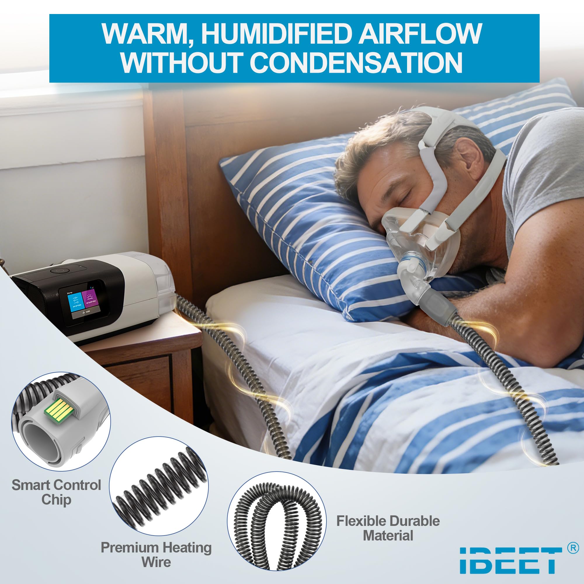 IBEET condensation-reduction design prevents rainouts for uninterrupted sleep.