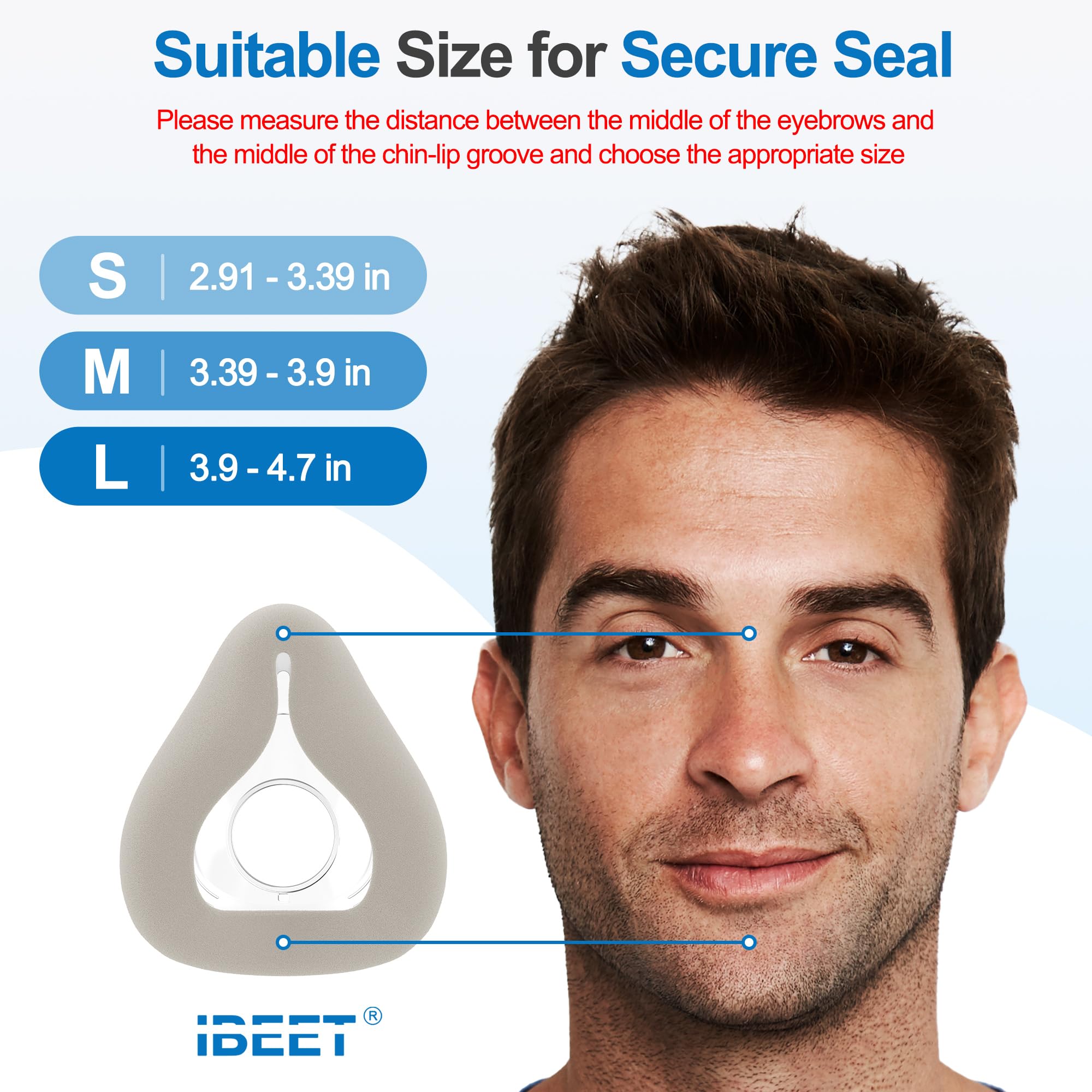 IBEET easy-clean CPAP cushion can be wiped or rinsed for simple maintenance.