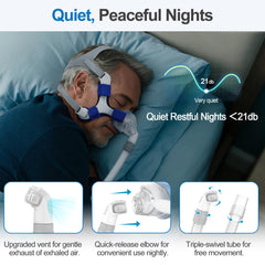 IBEET gentle downward vent for quieter exhalation.
