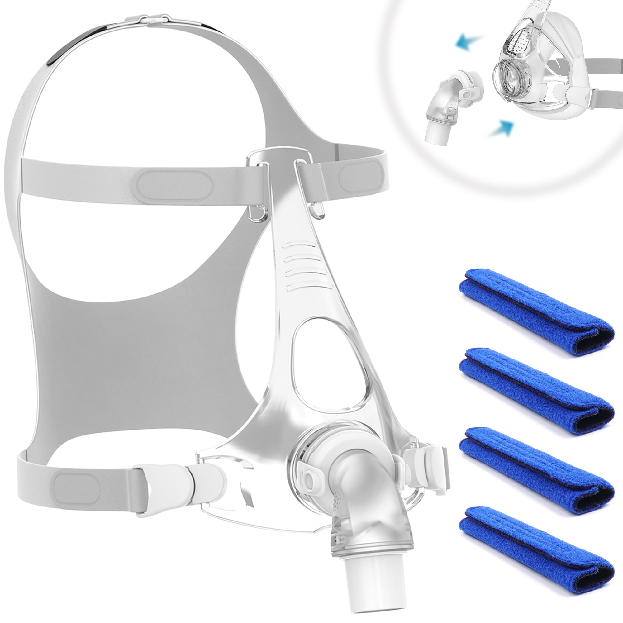 IBEET Simplus headgear frame assembly showing secure, leak-free fit