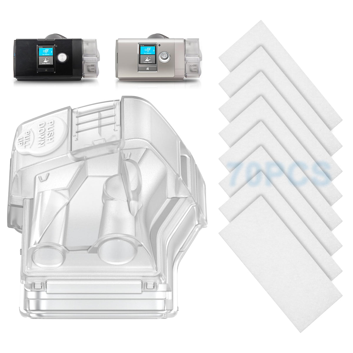 IBEET water chamber for AirSense 10 with airtight seal and quick-fill capability