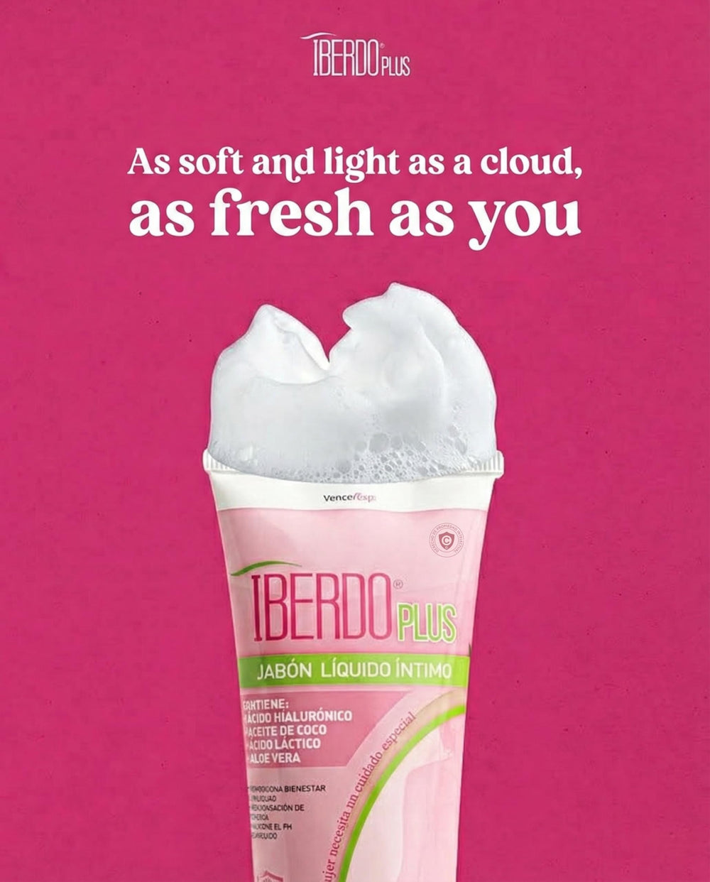 IBERDO PLUS cream-texture wash delivers hydrating, soothing touch.