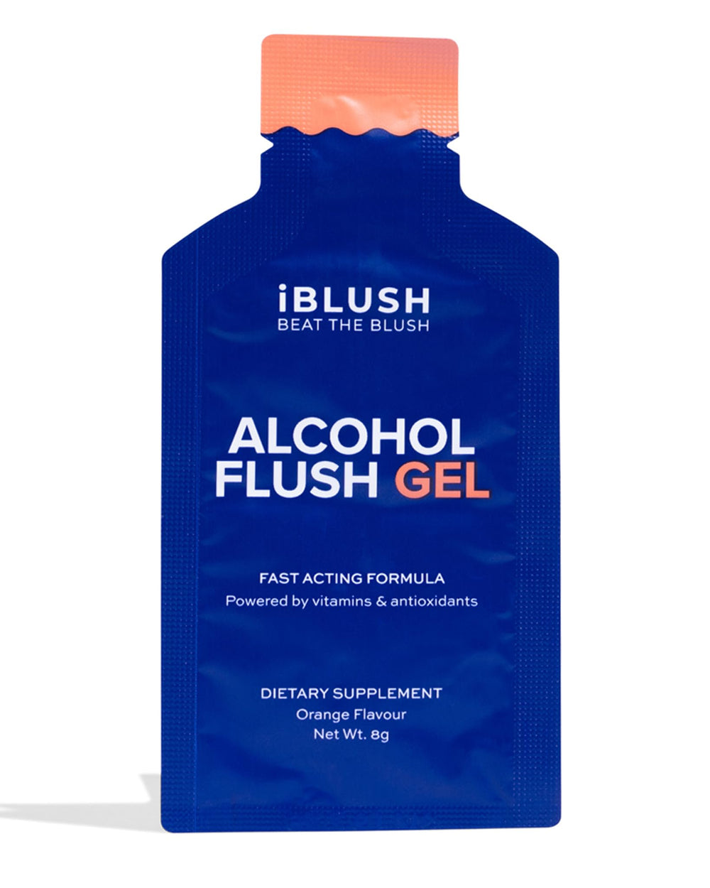 IBLUSH Asian Flush Gel orange gels pack supports alcohol metabolism and quick relief